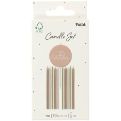 Ensemble de Bougies - Crme Rose - 9, 5 cm. n1