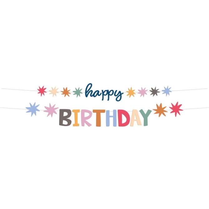 Guirlande Lettres Happy Birthday - Starburst - 1, 5 m 