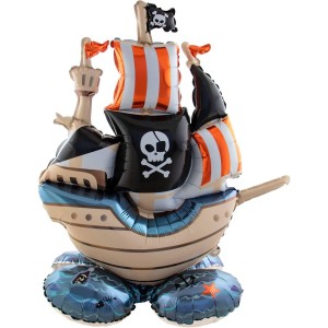 Ballon Aluminium Debout - Bateau de Pirate - 81 cm