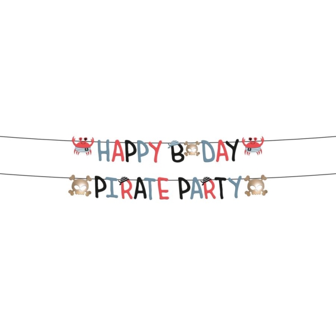 1 Guirlande Lettre Happy Birthday Pirate Party - 1, 5 m 