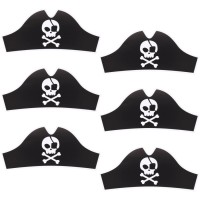 Contient : 1 x 6 Chapeaux Pirate Party