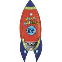 Ballon Géant Fusée Happy Birthday