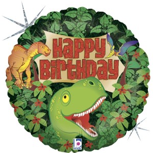 Ballon Dino Birthday Holographique