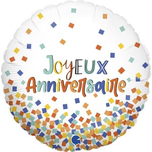 Ballon Joyeux Anniversaire Confettis