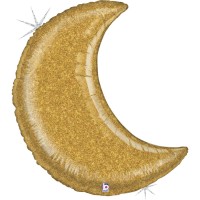 Ballon Gant Lune Holographique Or - 107 cm
