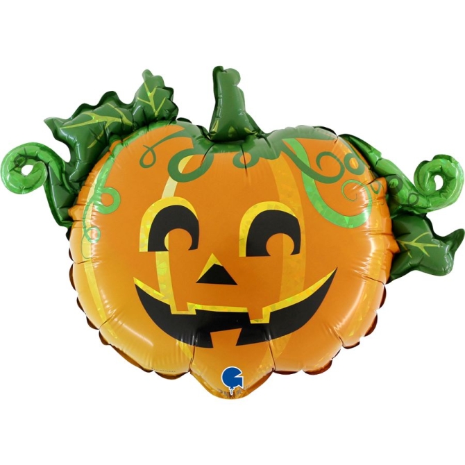 Ballon Gant Citrouille Holographique Halloween 