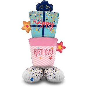 Ballon Géant Cadeaux Happy Birthday - 119 cm
