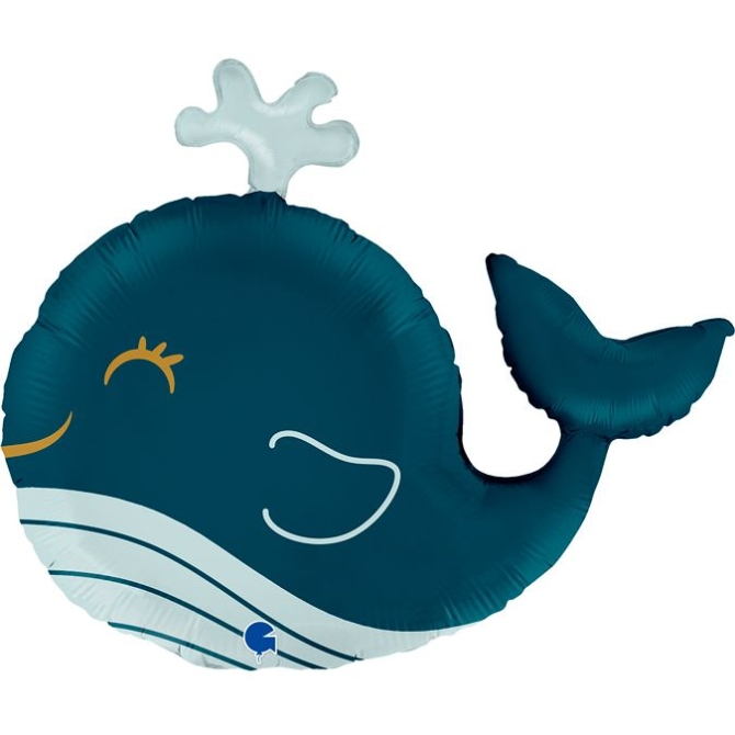 Ballon Aluminium Hlium Gant - Baleine Drle 68 cm 