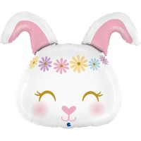 Ballon Aluminium Hlium Gant - Lapin Hippie 59 cm