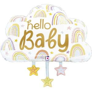 Ballon Aluminium Hlium Gant - Nuage Hello Baby 27 cm