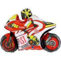Ballon Aluminium Hélium Géant - Moto Rouge 74 cm