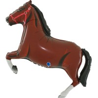 Ballon Aluminium Hlium Gant - Cheval Brun 80 cm