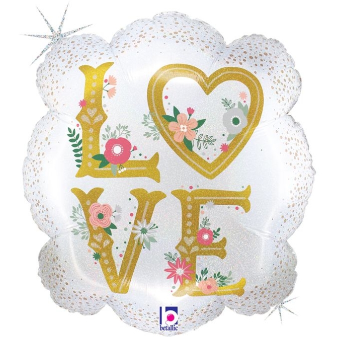 Ballon Aluminium Hélium - Cadre Love 55 cm 
