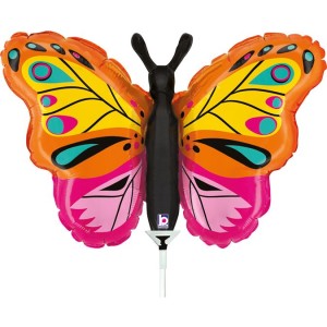 Ballon sur Tige Papillon Color 36 cm