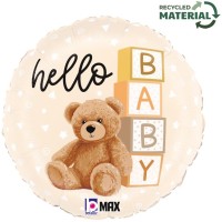 Ballon Aluminium Hlium - Ourson Hello Baby 35 cm