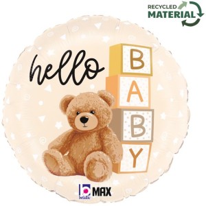 Ballon Aluminium Hlium - Ourson Hello Baby 35 cm