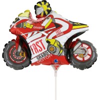 Ballon sur Tige Moto Rouge - 31 cm
