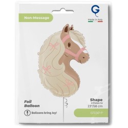 Ballon Aluminium Hélium Géant - Tête de Poney Boho 58 cm. n°1