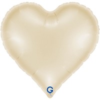 Ballon Aluminium H�lium Coeur Sweetie Satin Cr�me 37 cm
