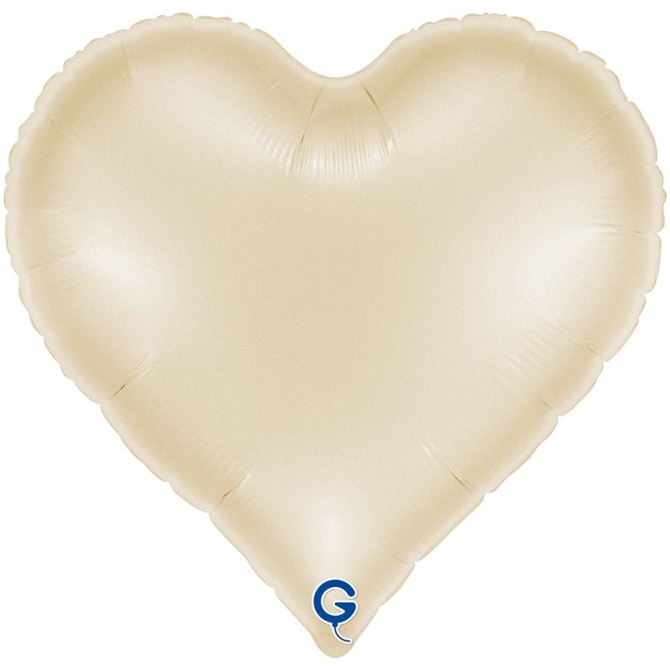 Ballon Aluminium Hélium Coeur Sweetie Satin Crème 37 cm