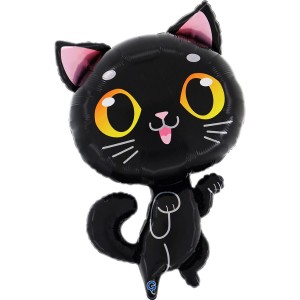 Ballon Aluminium H�lium G�ant - Chat Noir 89 cm
