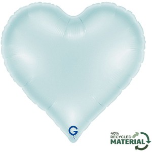 Ballon Aluminium H�lium - Coeur Sweetie Satin Bleu Pastel 45 cm