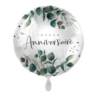 Ballon Aluminium H�lium - Joyeux Anniversaire Botanique 43 cm