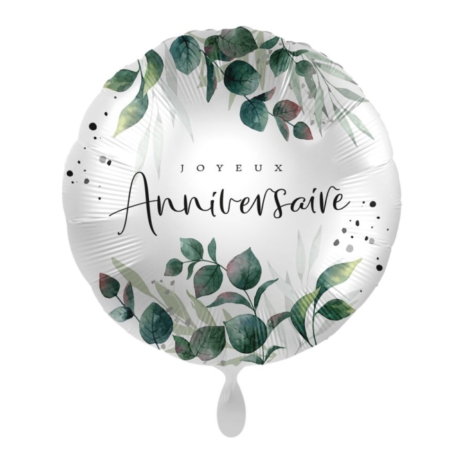 Ballon Aluminium Hélium - Joyeux Anniversaire Botanique 43 cm
