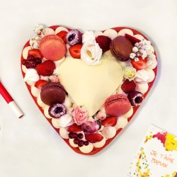 Kit Gteau Coeur Rose - 22 cm. n2