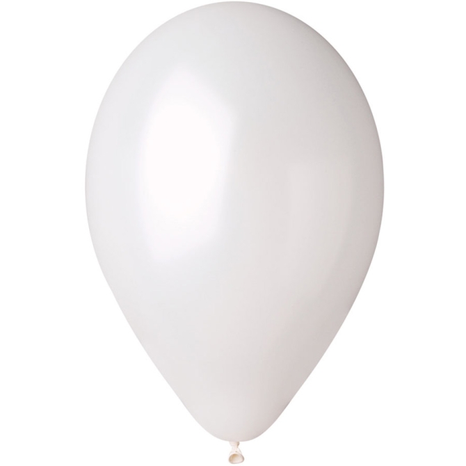 10 Ballons Blanc Nacr 30cm 