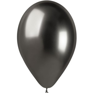 5 Ballons Noir Chromé Ø33cm