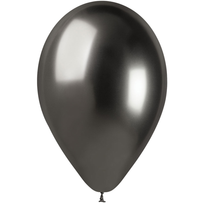 5 Ballons Noir Chrom 33cm 