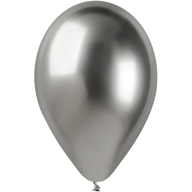 5 Ballons Argent Chromé Ø33cm 