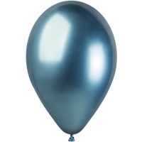 5 Ballons Bleu Chrom 33cm