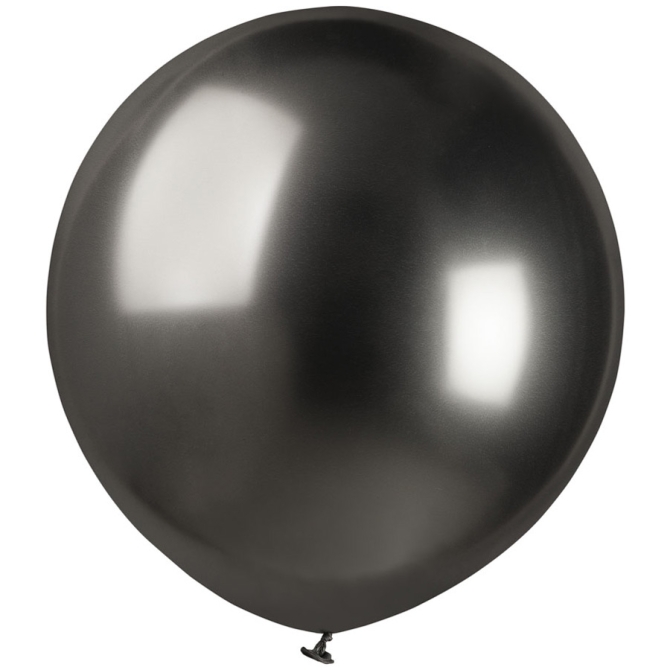 3 Ballons Noir Chrom 48cm 