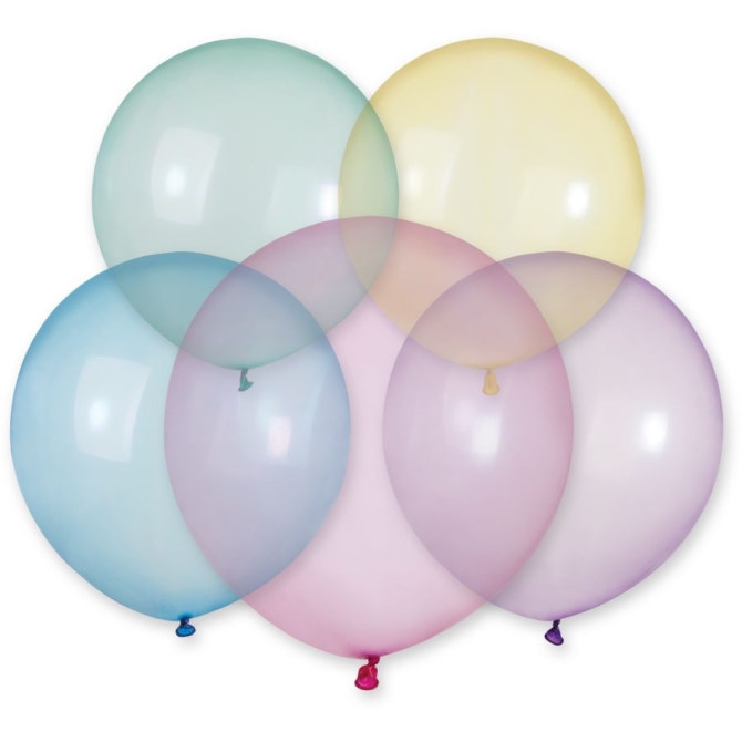 5 Ballons Rainbow Cristal 48cm 