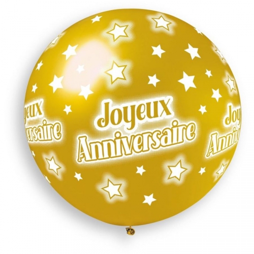 1 Ballon Or Joyeux Anniversaire O80cm Pour L Anniversaire De Votre Enfant Annikids
