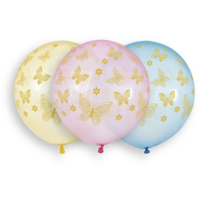 3 Ballons Papillon 48cm 