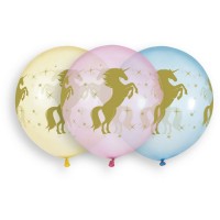 3 Ballons Licorne 48cm