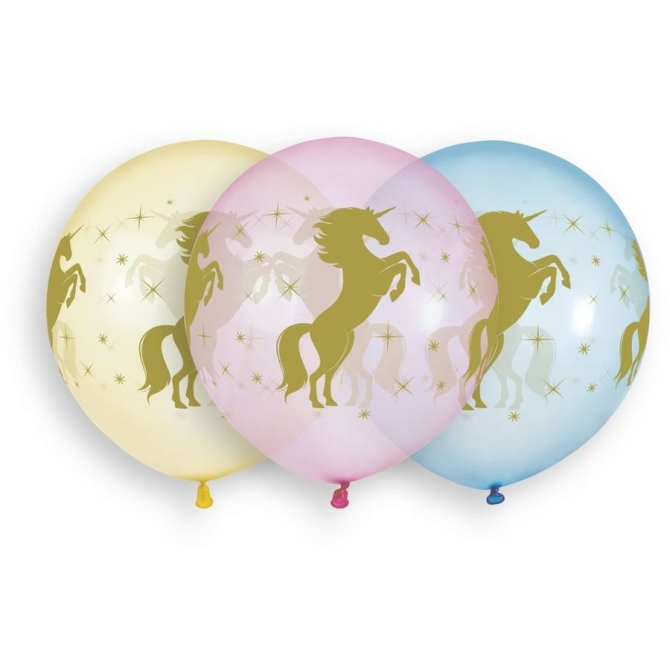 3 Ballons Licorne 48cm 