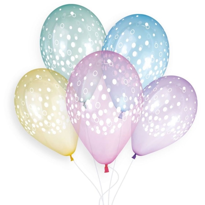 5 Ballons Confettis 33cm 