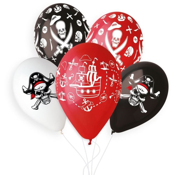 5 Ballons Pirate 33cm 