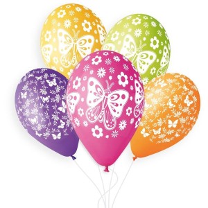 5 Ballons Papillon 33cm