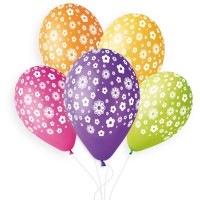 5 Ballons Fleurs 33cm