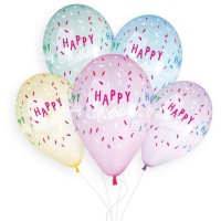 5 Ballons Happy Birthday 33cm