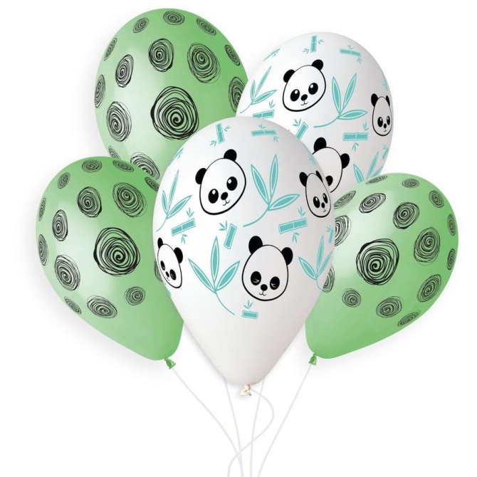 5 Ballons Panda Bamboo 33cm 