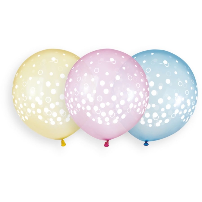 3 Ballons Confettis 48cm 