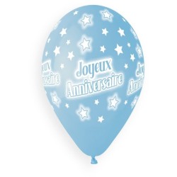 5 Ballons Joyeux Anniversaire Pastel 33cm. n2