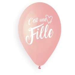 5 Ballons C est une Fille 33cm. n1