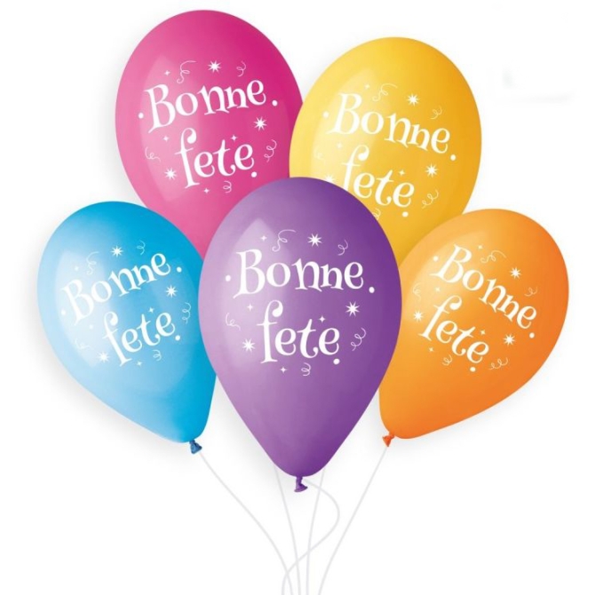 5 Ballons Bonne Fte 33cm 